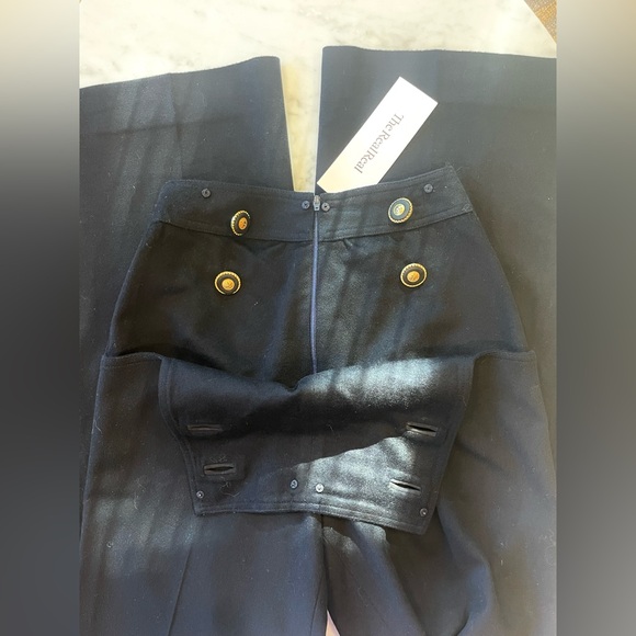 Gianni Versace VTG Wool Wide Leg, High Rise Pants, Sailor, Medusa Buttons, XS - Picture 12 of 12